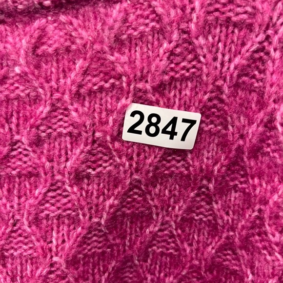 Jessica Simpson Festival Fuchsia Combo Kati Txture Pleat Slv P/O Sweater 2X - Picture 9 of 9